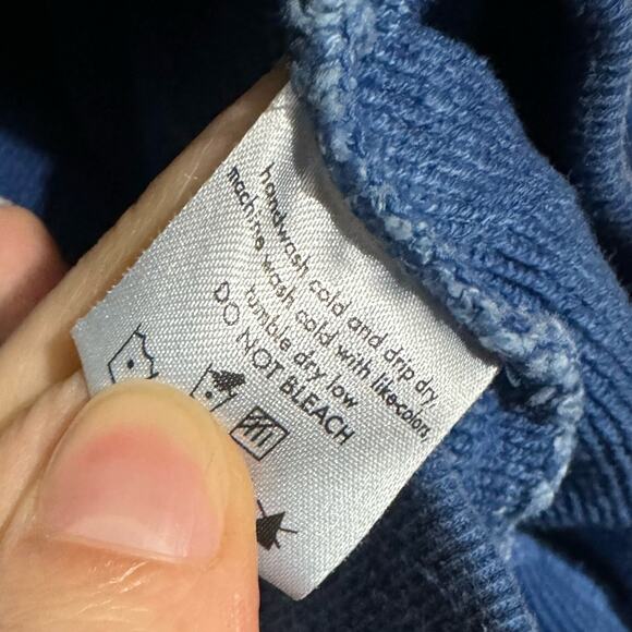 Philip Huang Camo Indigo Organic French Terry Sweatshirt Mens Size Small - Picture 7 of 11